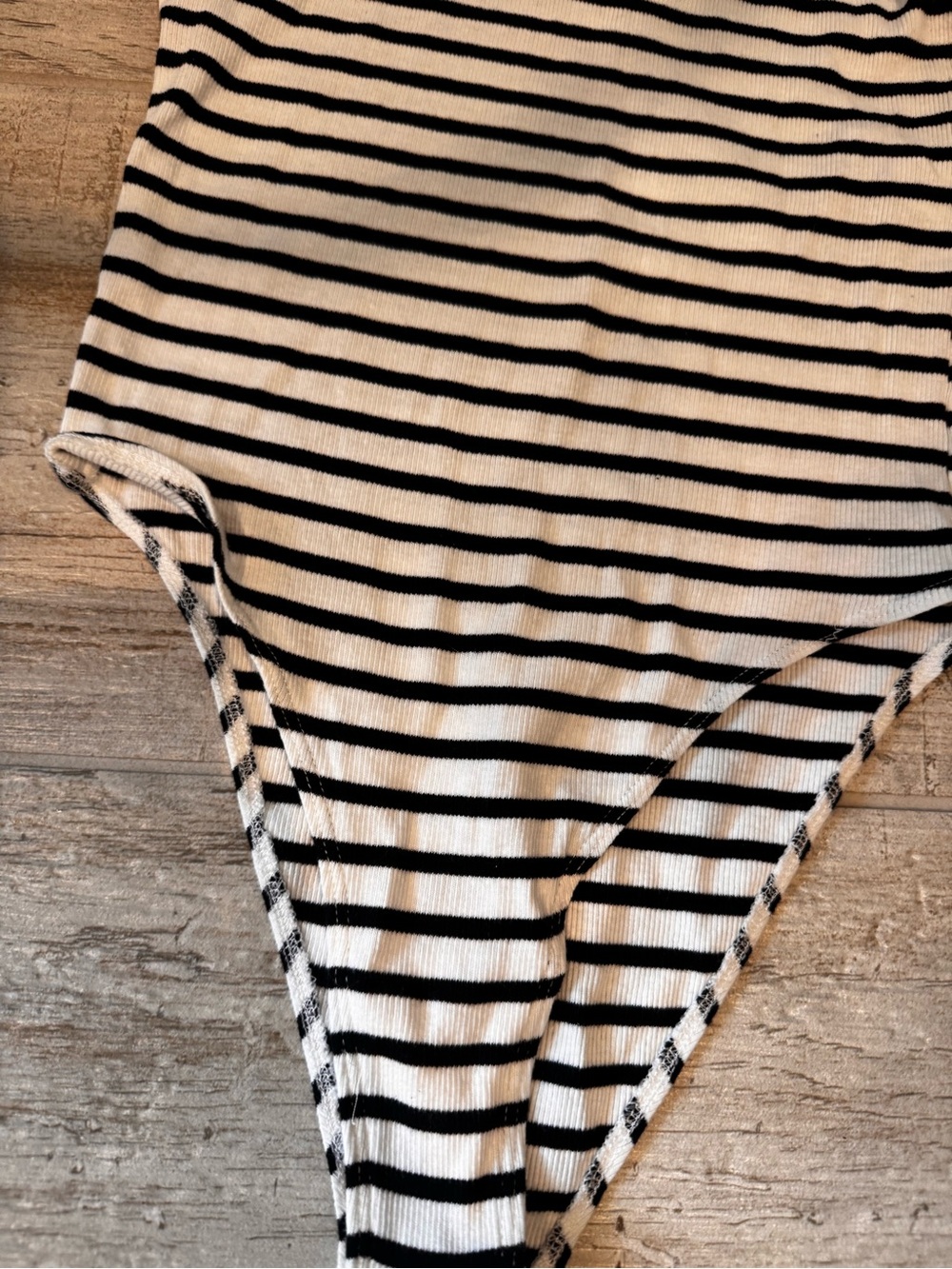 Zara Black & White Striped Ribbed Bodysuit - Picture 2 of 6